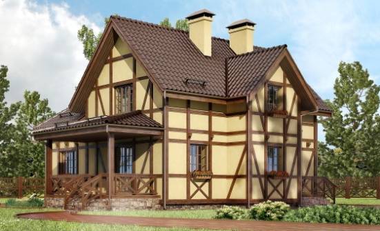 160-003-П Проект двухэтажного дома с мансардой, недорогой домик из теплоблока Богородск | Проекты домов от House Expert