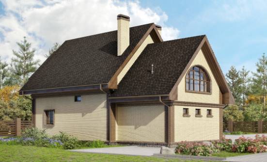 185-003-Л Проект двухэтажного дома с мансардой и гаражом, классический домик из газобетона Дзержинск | Проекты домов от House Expert