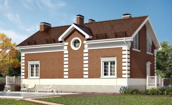 160-009-П Проект двухэтажного дома с мансардой, компактный коттедж из пеноблока Саров | Проекты домов от House Expert