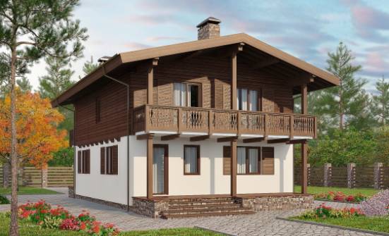 150-016-Л Проект двухэтажного дома с мансардным этажом, доступный коттедж из бризолита Дзержинск | Проекты домов от House Expert