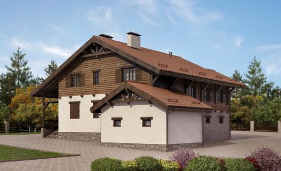 255-002-Л Проект двухэтажного дома мансардой, гараж, огромный коттедж из бризолита Кулебаки | Проекты домов от House Expert