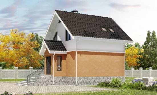 100-005-Л Проект трехэтажного дома мансардой, классический домик из бризолита Дзержинск | Проекты домов от House Expert