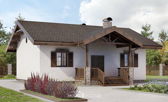 090-002-П Проект одноэтажного дома, небольшой загородный дом из кирпича Дзержинск | Проекты домов от House Expert