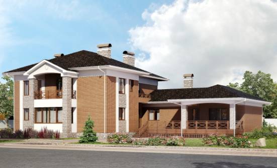 520-002-Л Проект трехэтажного дома, гараж, красивый дом из газобетона Кулебаки | Проекты домов от House Expert