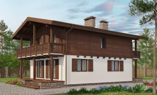 150-016-Л Проект двухэтажного дома с мансардным этажом, доступный коттедж из бризолита Дзержинск | Проекты домов от House Expert