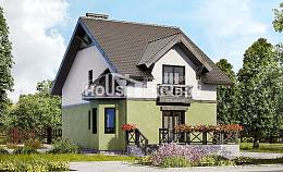 120-003-П Проект двухэтажного дома с мансардным этажом, доступный загородный дом из газосиликатных блоков Дзержинск, House Expert