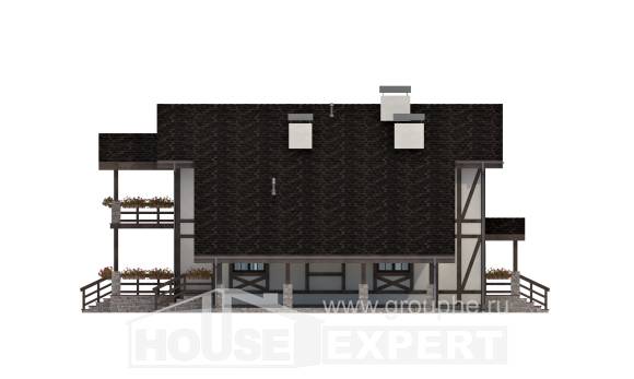 250-002-Л Проект двухэтажного дома с мансардой, гараж, простой домик из кирпича Саров, House Expert