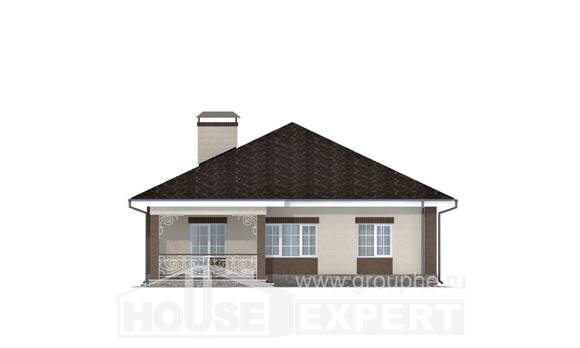 100-004-Л Проект одноэтажного дома, доступный домик из керамзитобетонных блоков, Богородск