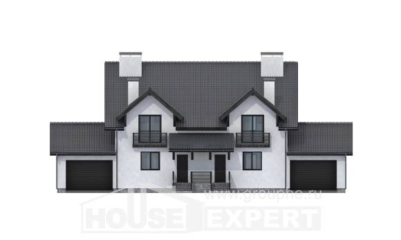 290-003-П Проект двухэтажного дома мансардный этаж, огромный домик из арболита Лысково, House Expert