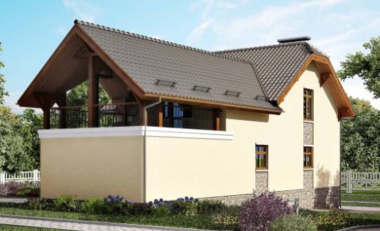 255-003-П Проект трехэтажного дома с мансардой, гараж, классический домик из теплоблока Саров | Проекты домов от House Expert