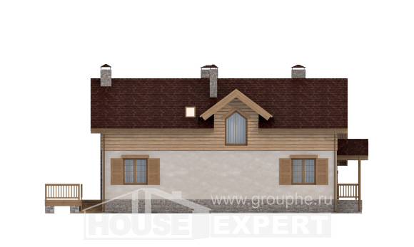 165-002-П Проект двухэтажного дома с мансардой, гараж, бюджетный дом из газосиликатных блоков Урень, House Expert