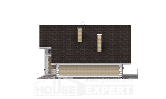 190-005-П Проект двухэтажного дома с мансардным этажом и гаражом, классический домик из газобетона, Лысково