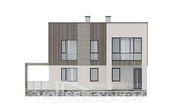 150-017-П Проект двухэтажного дома, доступный коттедж из теплоблока, Нижний Новгород