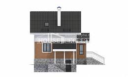 100-005-Л Проект двухэтажного дома мансардой, скромный дом из арболита, Урень