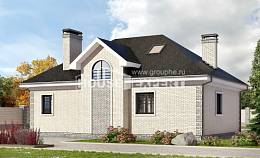 150-013-П Проект двухэтажного дома с мансардой, компактный домик из кирпича, Арзамас