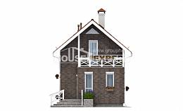 045-001-Л Проект двухэтажного дома мансардой, дешевый загородный дом из поризованных блоков Бор, House Expert