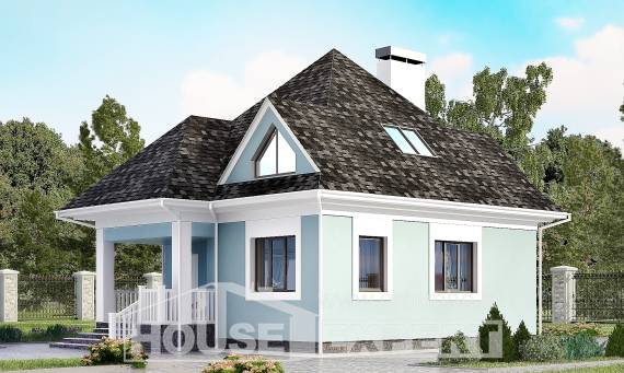 110-001-Л Проект двухэтажного дома с мансардой, классический дом из керамзитобетонных блоков Арзамас, House Expert