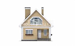 130-004-П Проект двухэтажного дома мансардный этаж, уютный загородный дом из арболита Богородск, House Expert