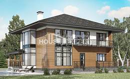 245-001-П Проект двухэтажного дома, средний загородный дом из керамзитобетонных блоков, Кулебаки