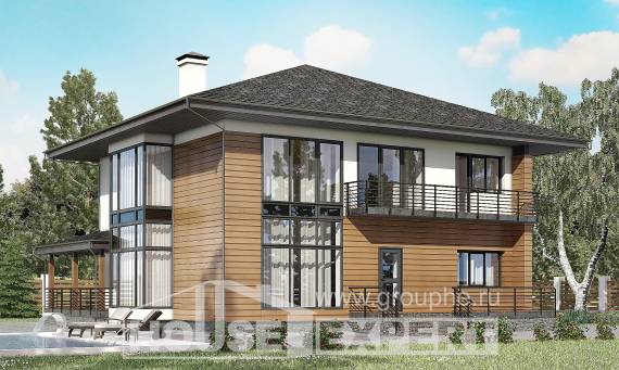 245-001-П Проект двухэтажного дома, средний загородный дом из керамзитобетонных блоков, Кулебаки