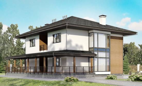 245-001-П Проект двухэтажного дома, красивый загородный дом из теплоблока, Кулебаки