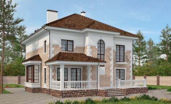 220-008-П Проект двухэтажного дома, красивый дом из кирпича Выкса | Проекты домов от House Expert