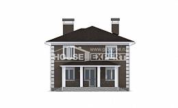 185-002-П Проект двухэтажного дома, простой коттедж из пеноблока Бор, House Expert
