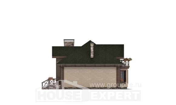 180-010-П Проект двухэтажного дома с мансардным этажом, гараж, простой домик из поризованных блоков Павлово, House Expert