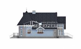170-003-П Проект двухэтажного дома мансардой, классический домик из пеноблока, Павлово