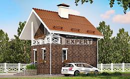 045-001-Л Проект двухэтажного дома с мансардой, маленький домик из теплоблока Богородск, House Expert