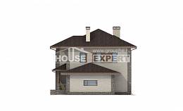 185-004-П Проект двухэтажного дома, гараж, простой коттедж из арболита, Заволжье