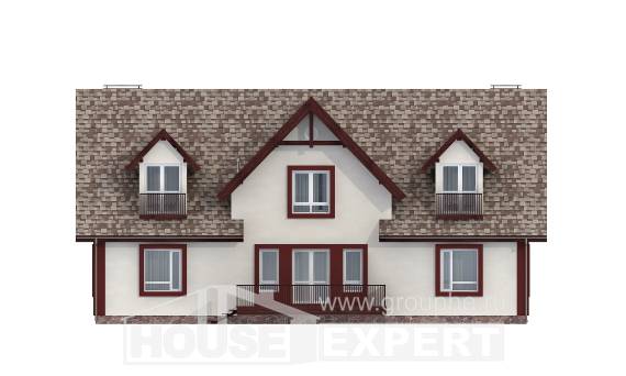 300-008-Л Проект двухэтажного дома с мансардой, гараж, современный загородный дом из поризованных блоков, Выкса