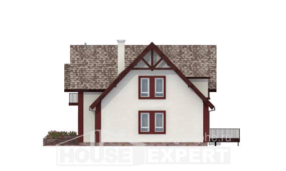 300-008-Л Проект двухэтажного дома мансардой, гараж, классический домик из бризолита, Балахна