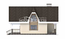 125-001-Л Проект двухэтажного дома мансардой, бюджетный домик из газобетона Лысково, House Expert