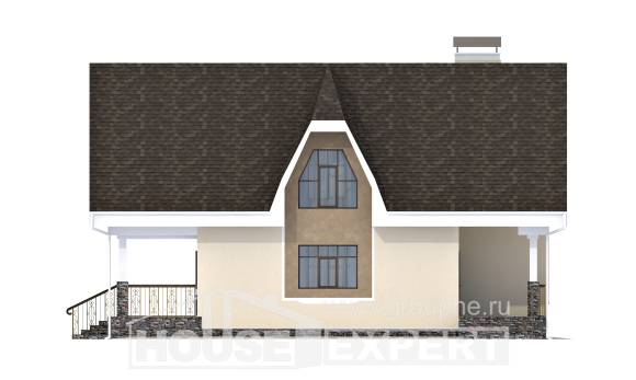 125-001-Л Проект двухэтажного дома мансардой, бюджетный домик из газобетона Лысково, House Expert