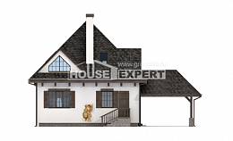 110-002-Л Проект двухэтажного дома мансардный этаж и гаражом, красивый коттедж из арболита Кстово, House Expert