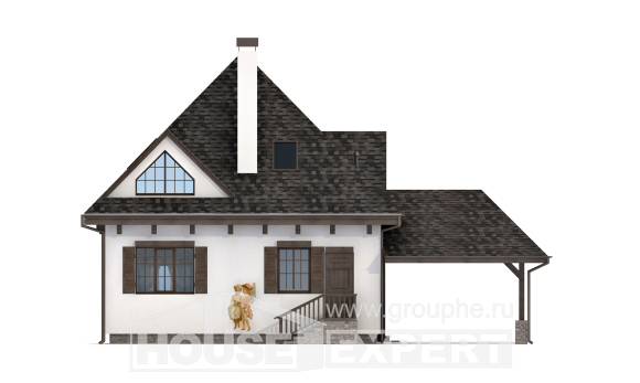 110-002-Л Проект двухэтажного дома мансардный этаж и гаражом, красивый коттедж из арболита Кстово, House Expert