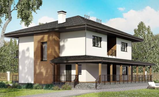 245-001-П Проект двухэтажного дома, красивый загородный дом из теплоблока, Кулебаки