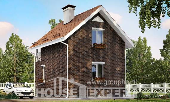 045-001-Л Проект двухэтажного дома с мансардой, доступный дом из поризованных блоков Богородск, House Expert