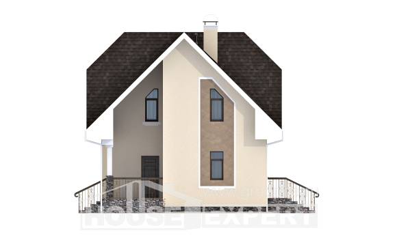 125-001-Л Проект двухэтажного дома мансардный этаж, современный домик из газобетона Кулебаки, House Expert