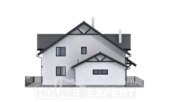 290-003-П Проект двухэтажного дома мансардный этаж, классический коттедж из поризованных блоков Урень, House Expert