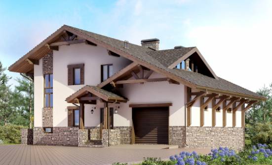 305-002-Л Проект трехэтажного дома с мансардой, уютный коттедж из кирпича Балахна | Проекты домов от House Expert