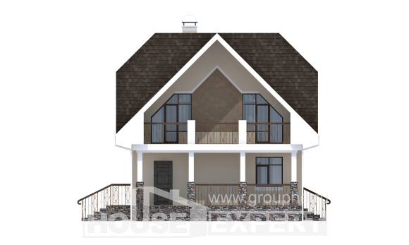 125-001-Л Проект двухэтажного дома с мансардой, красивый дом из блока Балахна, House Expert