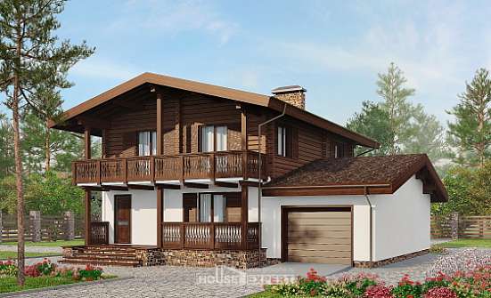 200-011-П Проект двухэтажного дома мансардой, простой домик из блока Заволжье | Проекты домов от House Expert