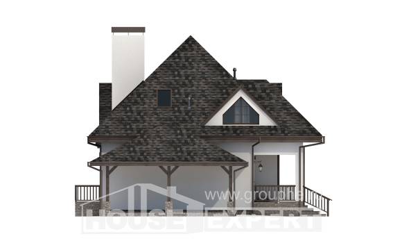 110-002-Л Проект двухэтажного дома с мансардой, гараж, бюджетный домик из газобетона Лысково, House Expert