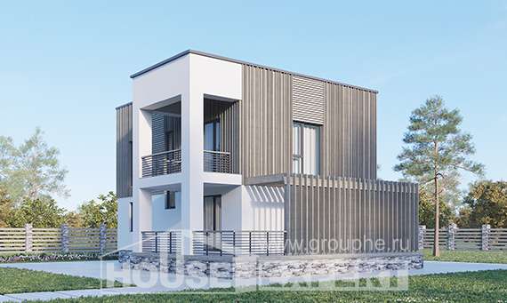 150-017-П Проект двухэтажного дома, современный загородный дом из твинблока Заволжье, House Expert