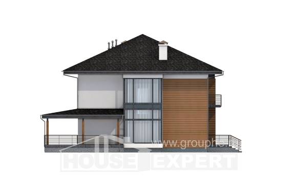 245-001-П Проект двухэтажного дома, классический коттедж из поризованных блоков, Балахна