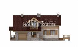 165-002-П Проект двухэтажного дома мансардный этаж и гаражом, скромный коттедж из твинблока Саров, House Expert