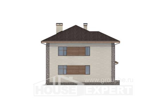 185-004-П Проект двухэтажного дома и гаражом, классический коттедж из бризолита, Нижний Новгород