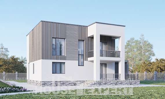 150-017-П Проект двухэтажного дома, уютный дом из поризованных блоков Балахна, House Expert